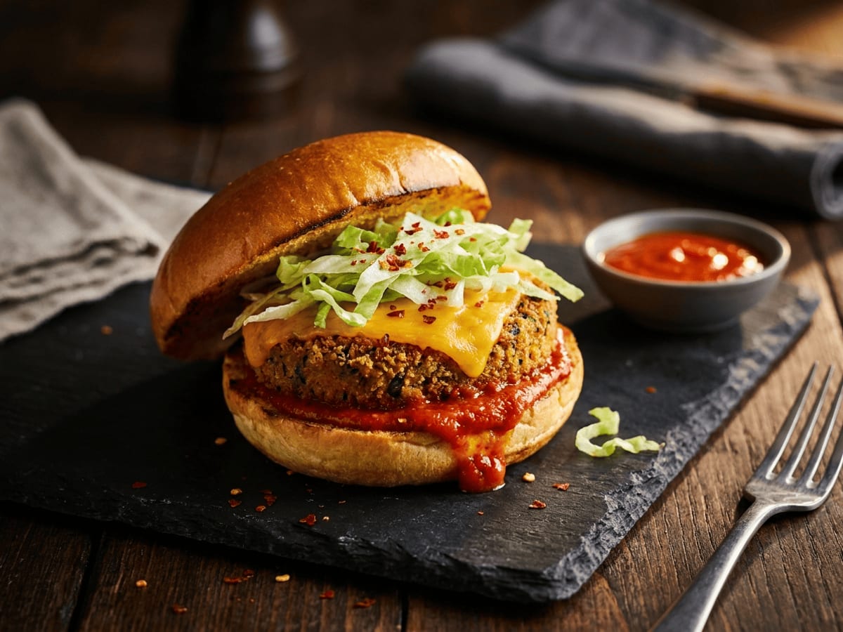 Peri peri burger from the CDS live counter