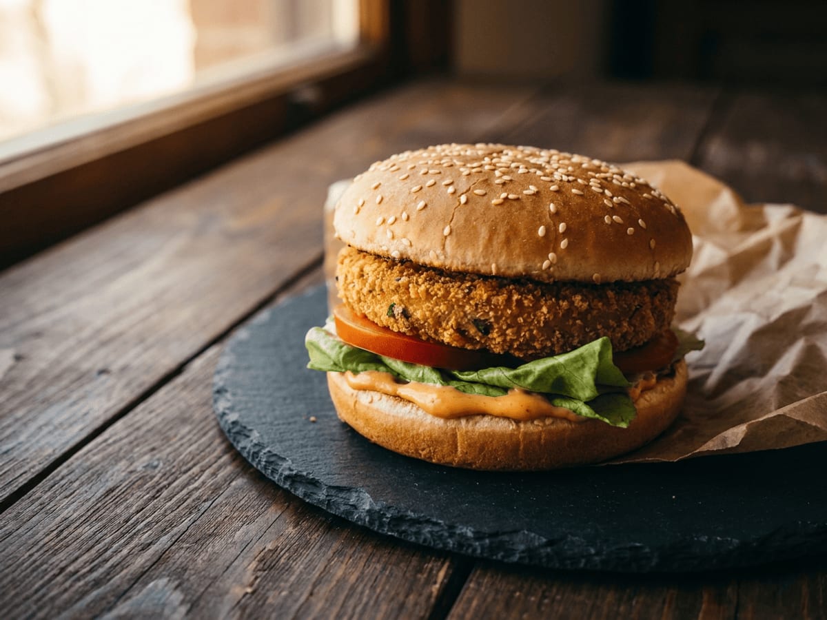 Burger from the CDS live counter