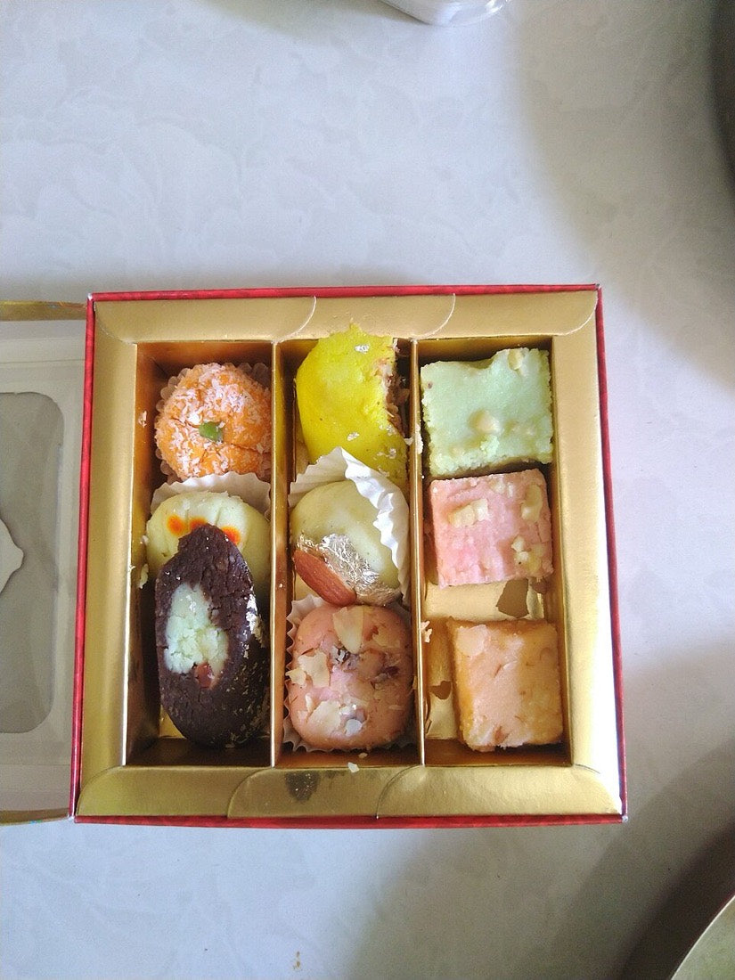 A gift box of assorted mithai