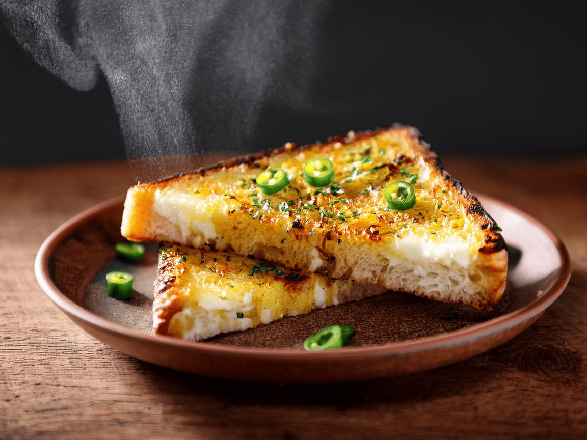 Cheese chilli toast from the CDS live counter