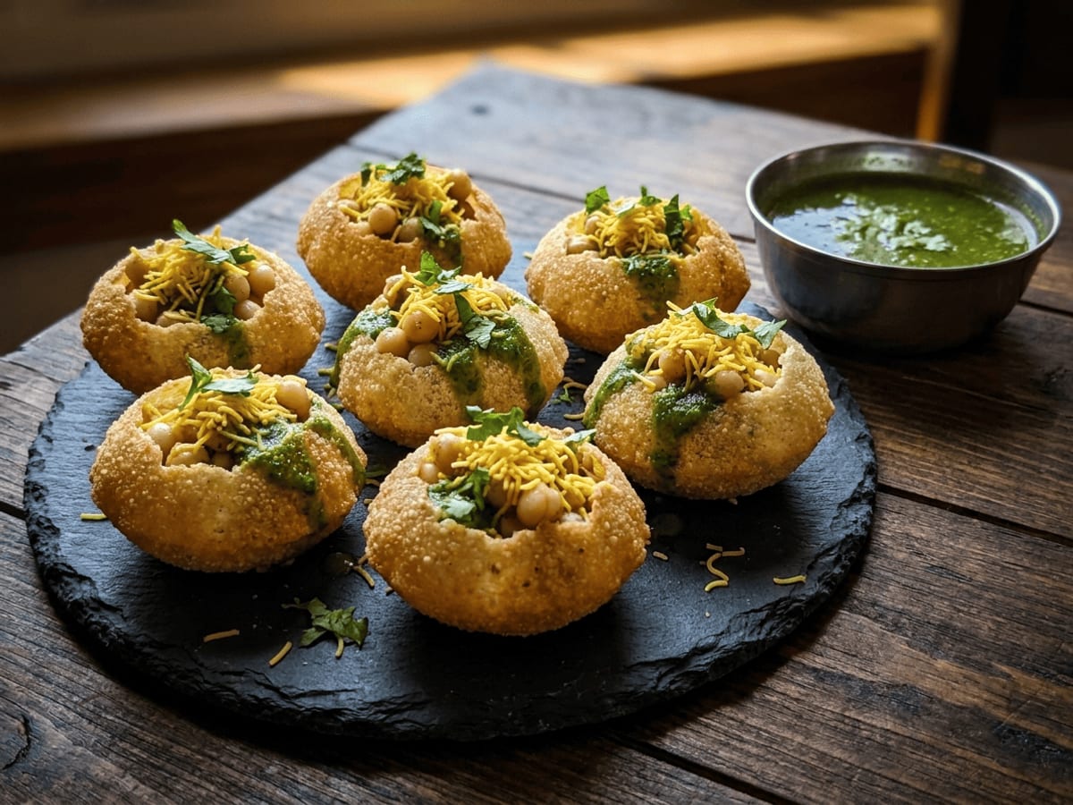 Pani puri from the CDS live counter