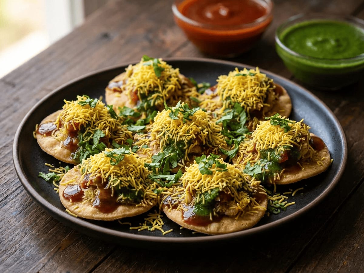 Sev puri from the CDS live counter